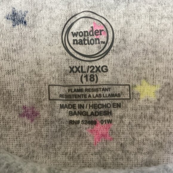 Wonder Nation Love Our World, Long Sleeve Nightgown, Size XXL (18) - Picture 4 of 9